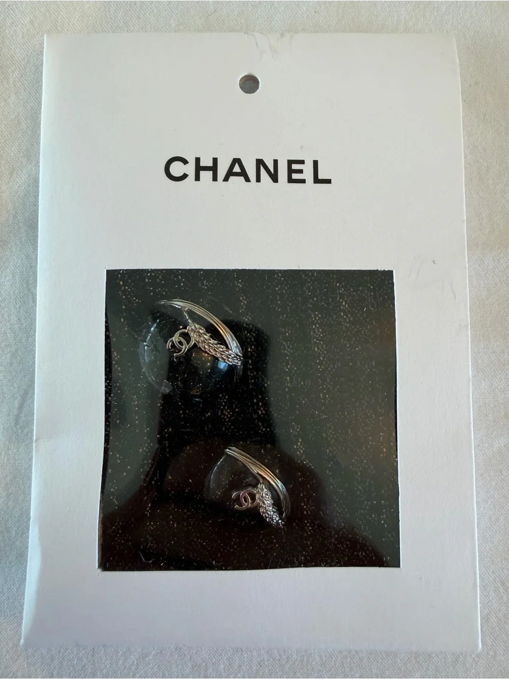 Chanel Black Jacket Button Cloth Patch